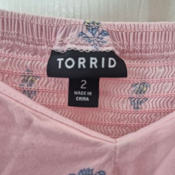 Torrid Mini Stretch Challis Sweetheart Skater Dress Pink Flirty Plus Size 2X - Picture 5 of 7